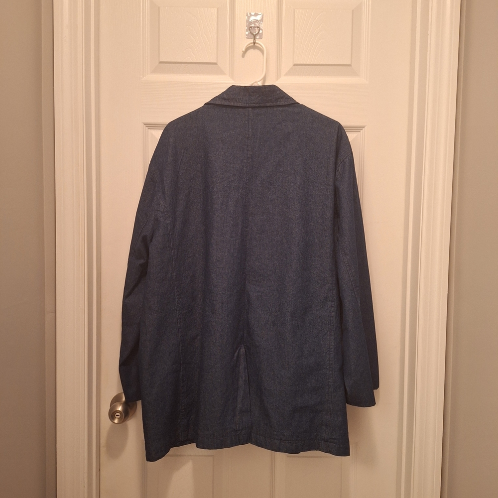 Haband Travelers 100% Cotton Dark Blue Denim Jacket Blazer - Picture 2 of 12